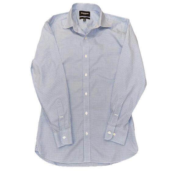 Bonobos Other - Bonobos Dress Shirt Men's 15.5 34 Blue Check Tailored Slim Fit Cotton